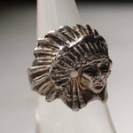 Vintage Sterling Big Chief Ring 6.75