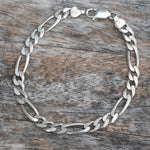 Vintage Sterling Silver Figaro Bracelet