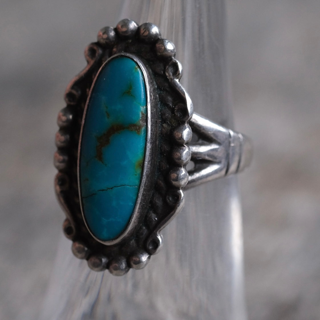 Vintage Sterling Turquoise Ring 5.5