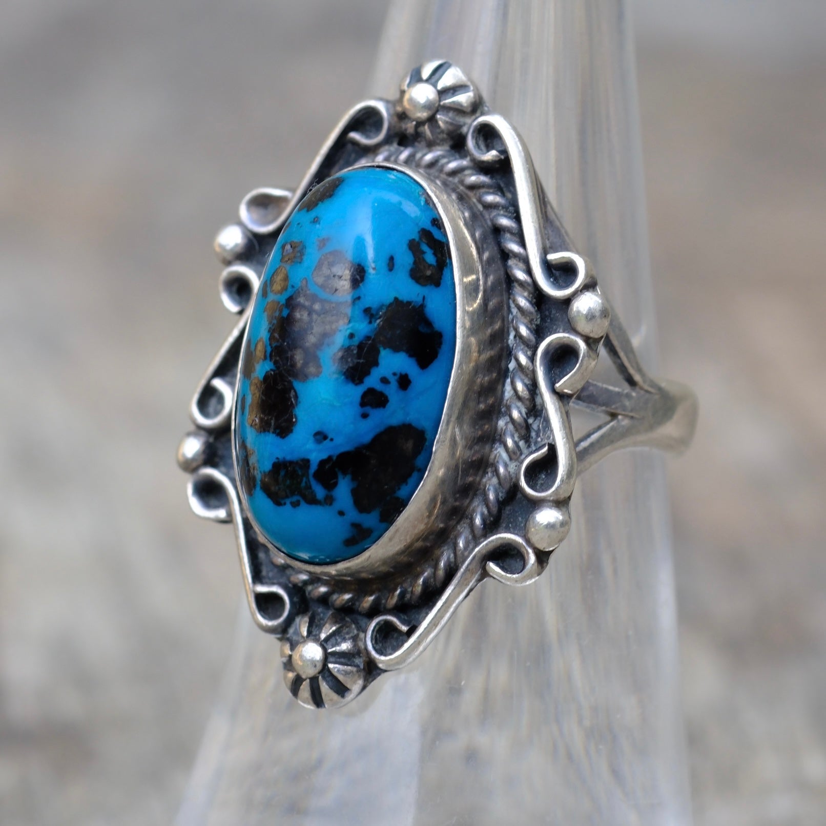 Vintage Sterling Turquoise Ring 6