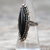 Vintage Sterling Onyx Ring 6.25