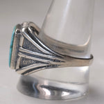 Vintage Sterling Turquoise Trading Post Ring 12.25