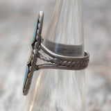 Vintage Sterling Turquoise and Mother Of Pearl Ring 5