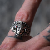 Vintage Sterling Big Chief Ring 7.5