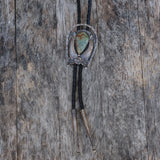 Vintage Sterling Turquoise Blossom Bolo Tie