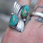 Vintage Sterling 2-Stone Turquoise Ring 6