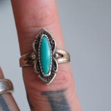 Vintage Sterling Turquoise Ring 5.25