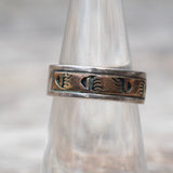 Vintage Sterling and 14k Gold Band Ring 6