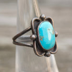 Vintage Sterling Turquoise Ring 5.25