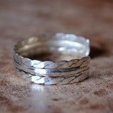 Vintage Sterling Silver Thick Braided Cuff Bracelet 7"