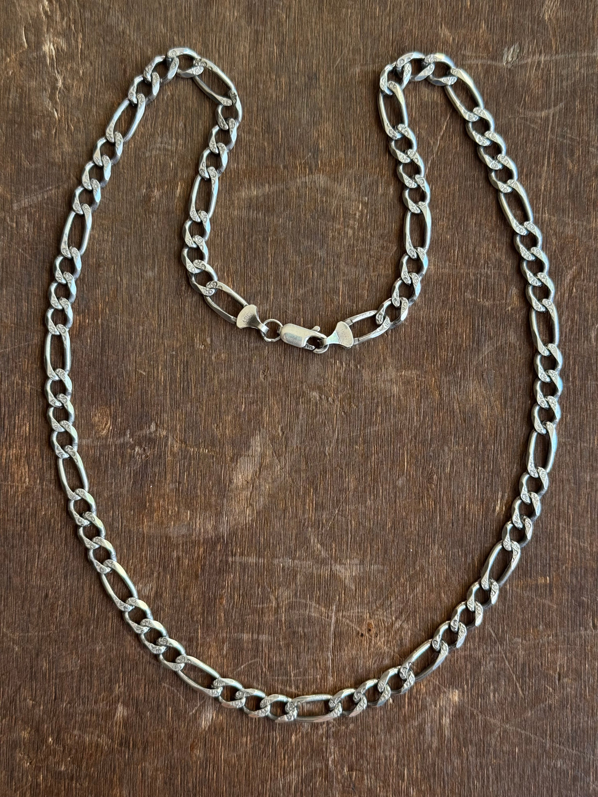 Vintage Sterling Silver 20” Figaro Chain