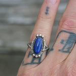Vintage Sterling Lapis Ring 6.25