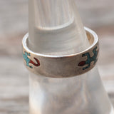 Vintage Sterling Inlay Lizard Band 7