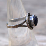 Vintage Sterling Lapis Feather Feather Ring 6