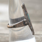 Vintage Sterling Turquoise and Coral Thunderbird Ring 8.75