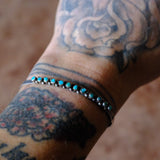 Vintage Sterling Snake Eye Turquoise Cuff Bracelet 6.5"