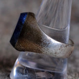 Vintage Sterling Lapis Signet Ring 10