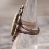 Vintage Sterling Mother Of Pearl Ring 6