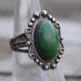 Vintage Sterling Fred Harvey Era Turquoise Ring 6.25