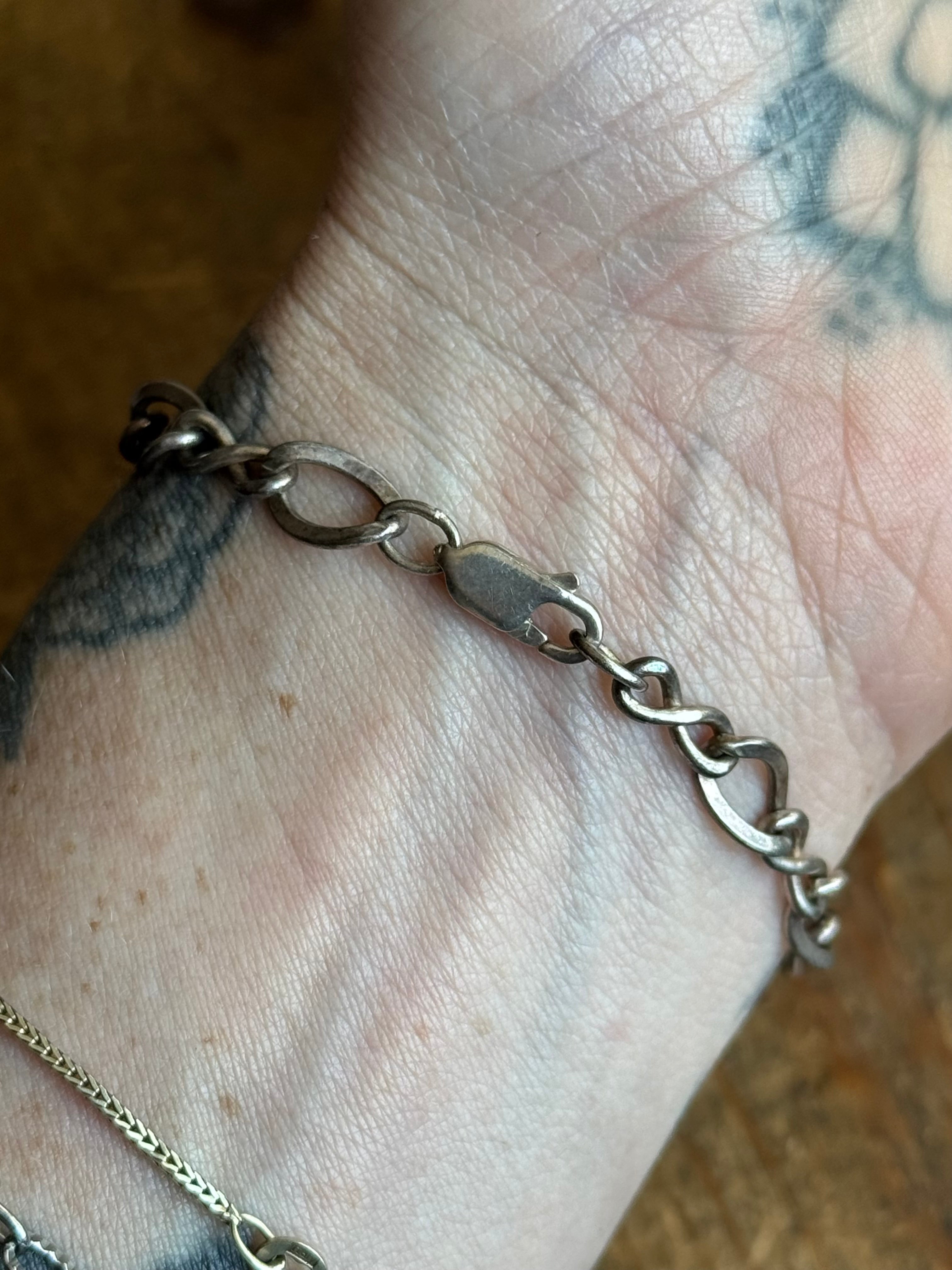Vintage Sterling Silver 7” Infinity Link Bracelet