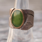 Vintage Sterling Green Carnelian Ring 6.5
