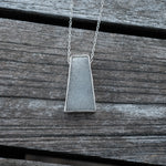 Vintage Sterling White Druzy Elongated Pendant Necklace