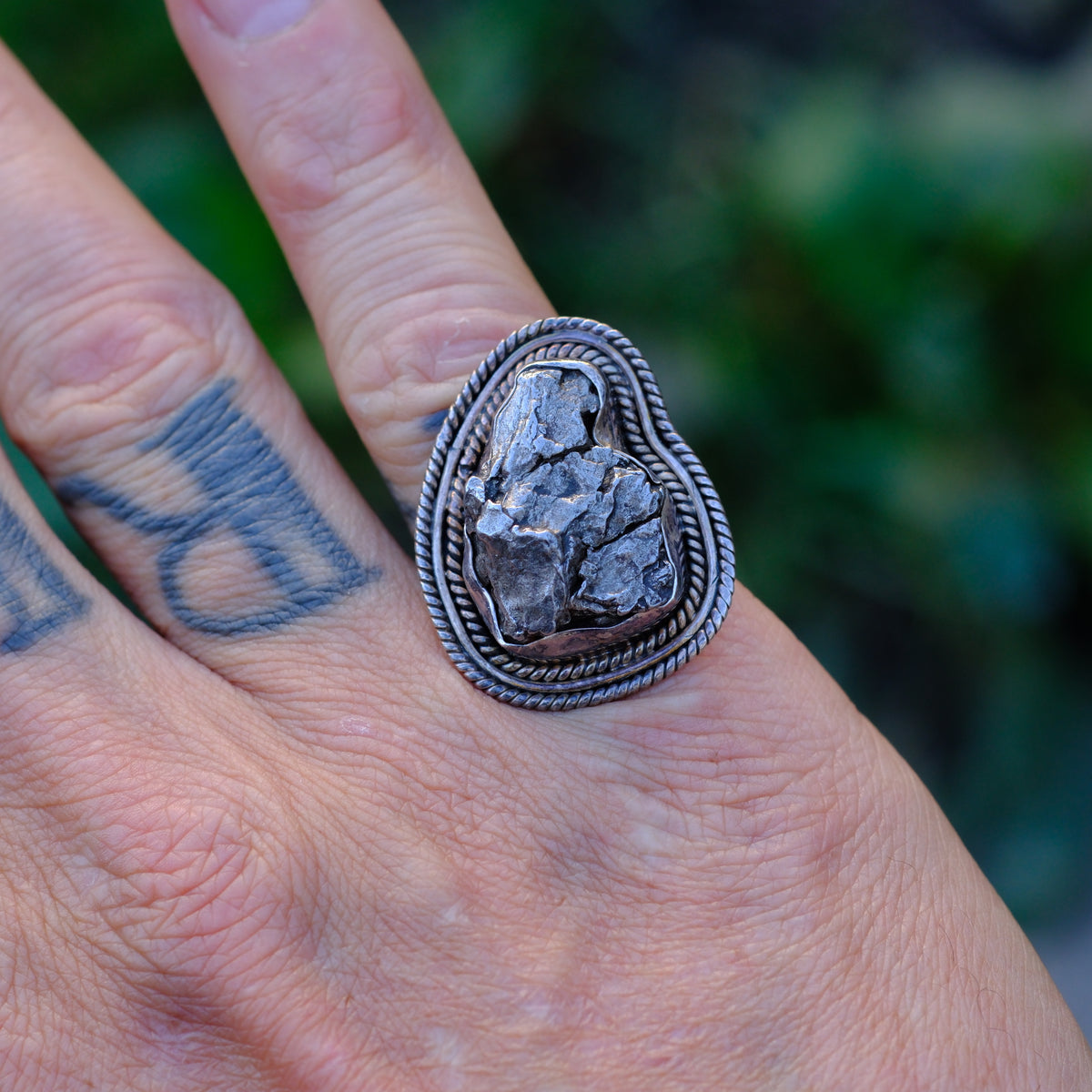 Vintage Sterling Pyrite Ring 6.75