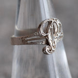 Vintage Sterling P Initial Ring 6.75