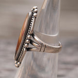 Vintage Sterling Petrified Wood Ring 4.75