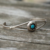Vintage Sterling Turquoise Shadowbox Cuff
