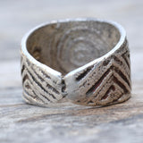 Vintage Sterling Sand Cast Labradorite Ring 10