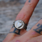 Vintage Sterling Silver Cross Adjustable Ring 5.5