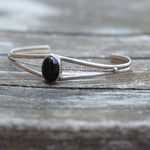 Vintage Sterling Onyx Roper Cuff