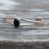 Vintage Sterling Onyx Roper Cuff