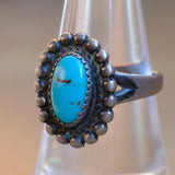 Vintage Sterling Turquoise Ring 8.5