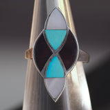 Vintage Sterling Inlay Ring 5