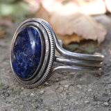 Vintage Sterling Lapis Lazuli Cuff