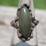 Vintage Sterling Jade Ring 6.25
