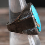 Vintage Sterling Turquoise Signet Ring 8