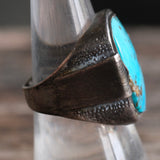 Vintage Sterling Turquoise Signet Ring 8