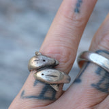 Vintage Sterling Silver Dolphin Ring 7.5