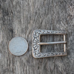 Vintage Ladies Sterling Silver Filigree Belt Buckle .75"
