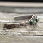 Vintage Sterling Turquoise Crossed Arrows Cuff