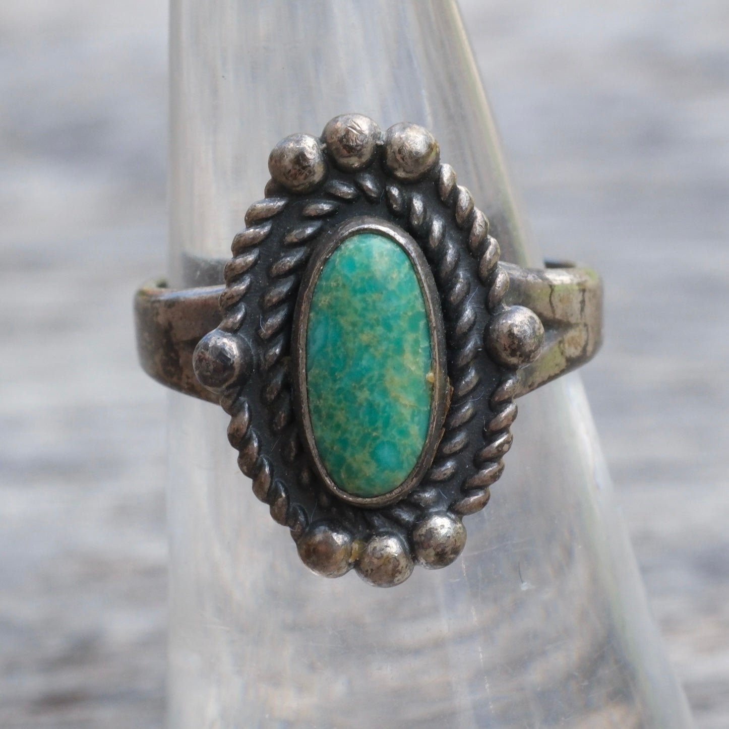 Vintage Sterling Turquoise Ring 6.5