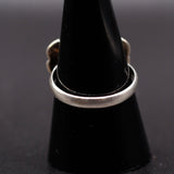 Vintage Sterling Shimmering Blue Resin Ring 7.5