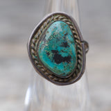 Vintage Sterling Chrysocolla Roper Ring 3.75