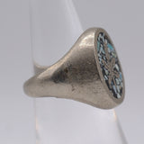 Vintage Base Metal Sweet Leaf Signet Ring 5.75