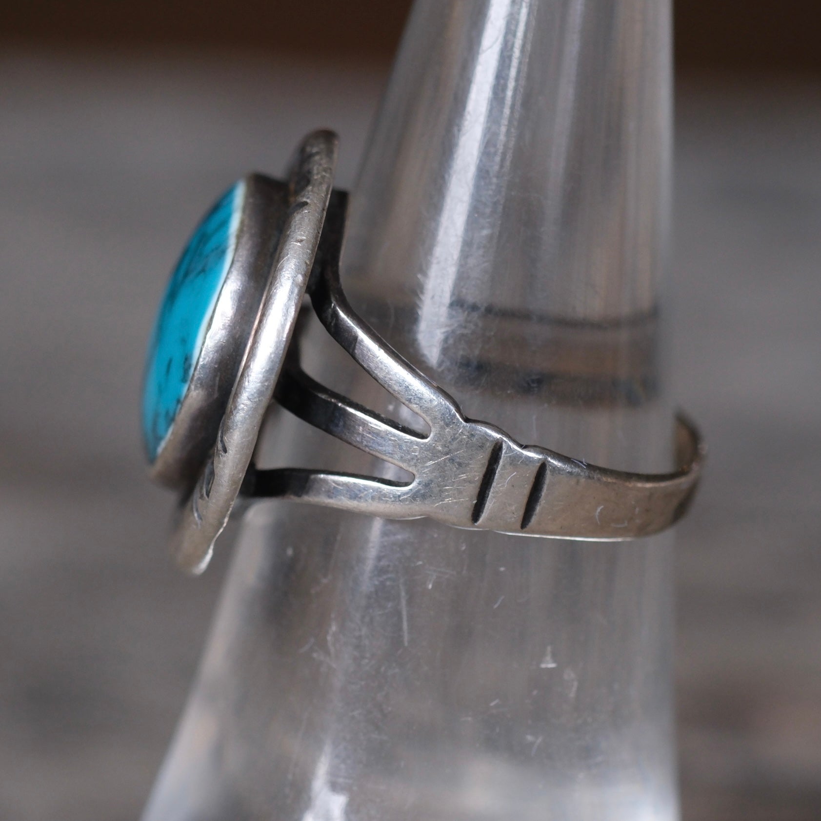 Vintage Sterling Turquoise Ring 5.75