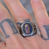 Vintage Sterling FLT ODD FELLOWS Signet Ring 7.5