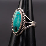 Vintage Sterling Turquoise Roper Ring 5.5